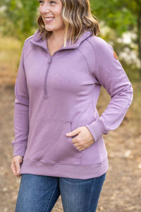 Scuba HalfZip Hoodie - Lavender-Hoodie-Villari Chic, women's online fashion boutique in Severna, Maryland