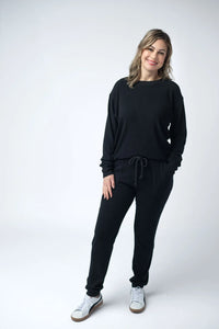 Corrine Ribbed Pullover Top - Black-Pullover-Villari Chic, women's online fashion boutique in Severna, Maryland