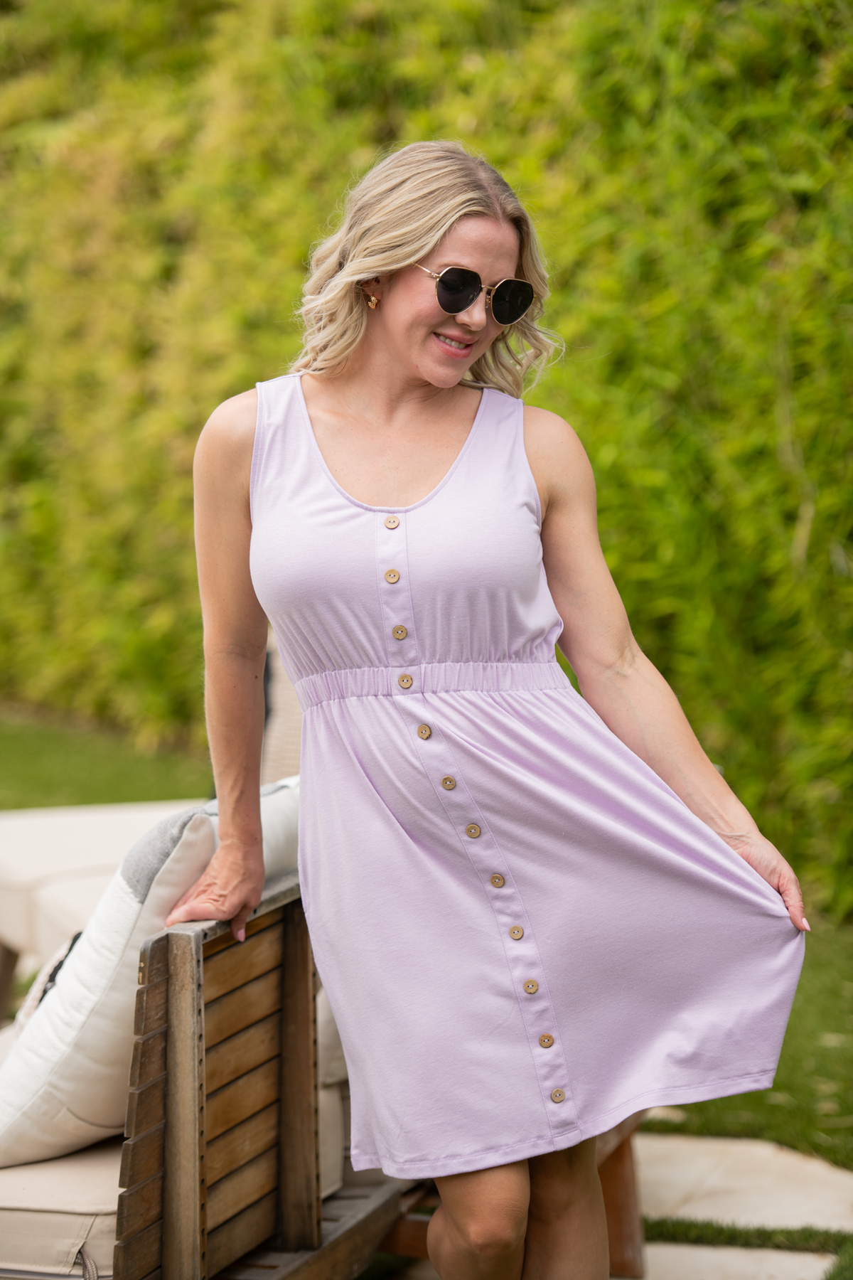 Beverly Button Dress - Lavender-dress-Villari Chic, women's online fashion boutique in Severna, Maryland