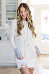 A Tad Chilly Waffle Knit Hoodie-Tops-Villari Chic, women's online fashion boutique in Severna, Maryland