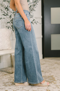 Judy Blue Mid Rise Retro Wide Leg-Womens-Villari Chic, women's online fashion boutique in Severna, Maryland