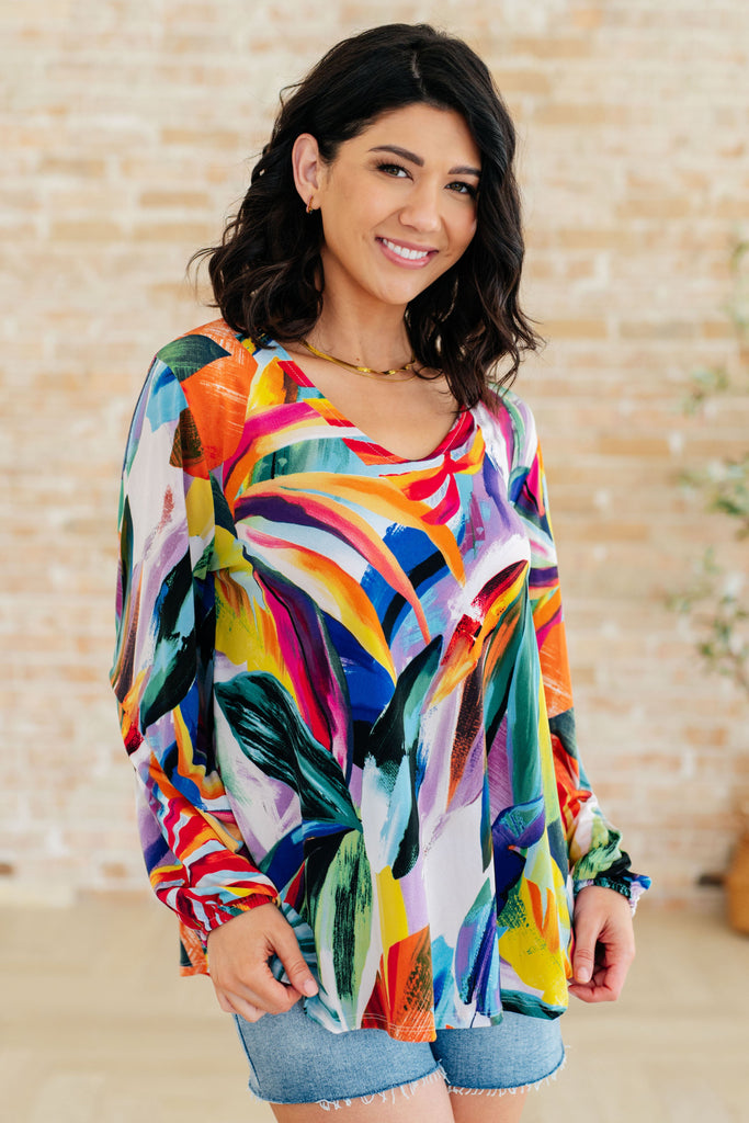 All Over the World Scoop Neck Blouse-Tops-Villari Chic, women's online fashion boutique in Severna, Maryland