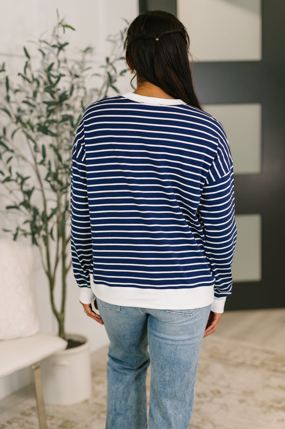 Almost Therapeutic Drop Shoulder Pullover in Navy-Womens-Villari Chic, women's online fashion boutique in Severna, Maryland