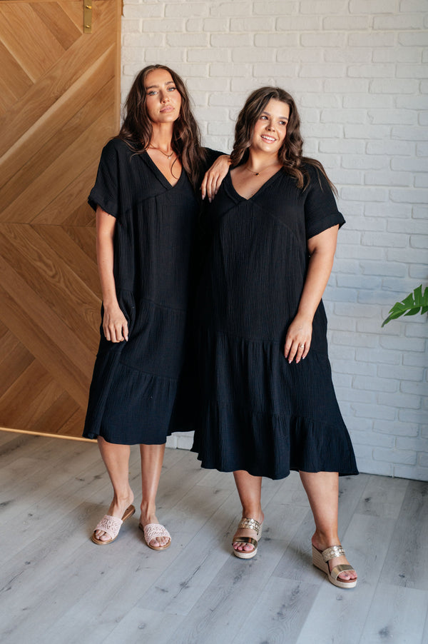 Always Learning Dolman Sleeve Dress in Black-Dresses-Villari Chic, women's online fashion boutique in Severna, Maryland