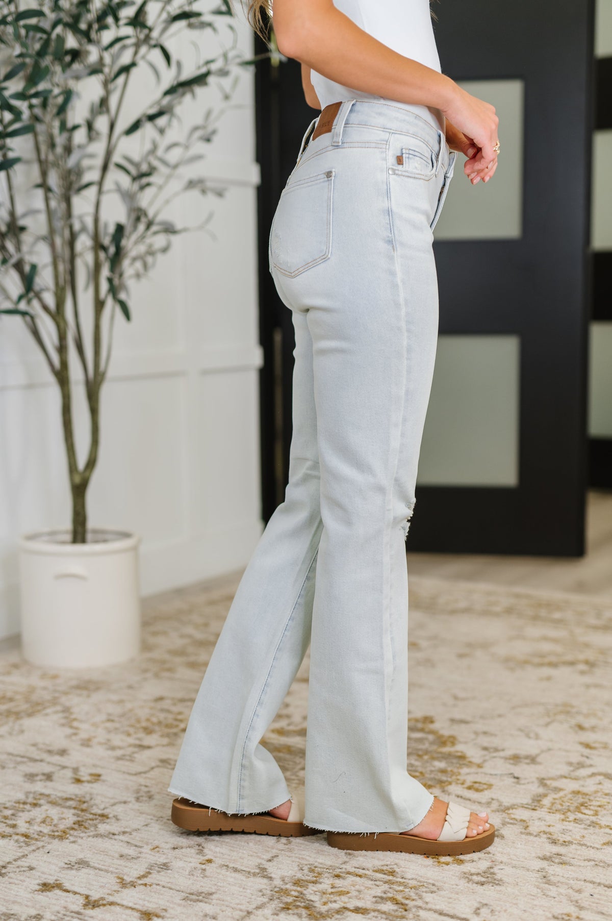 Judy Blue Mid Rise Destroy & Fray Hem Bootcut-Womens-Villari Chic, women's online fashion boutique in Severna, Maryland