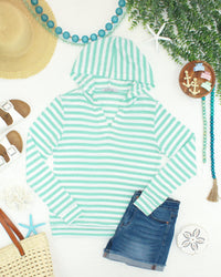 Amelia Striped Hoodie - Green-hoodie-Villari Chic, women's online fashion boutique in Severna, Maryland