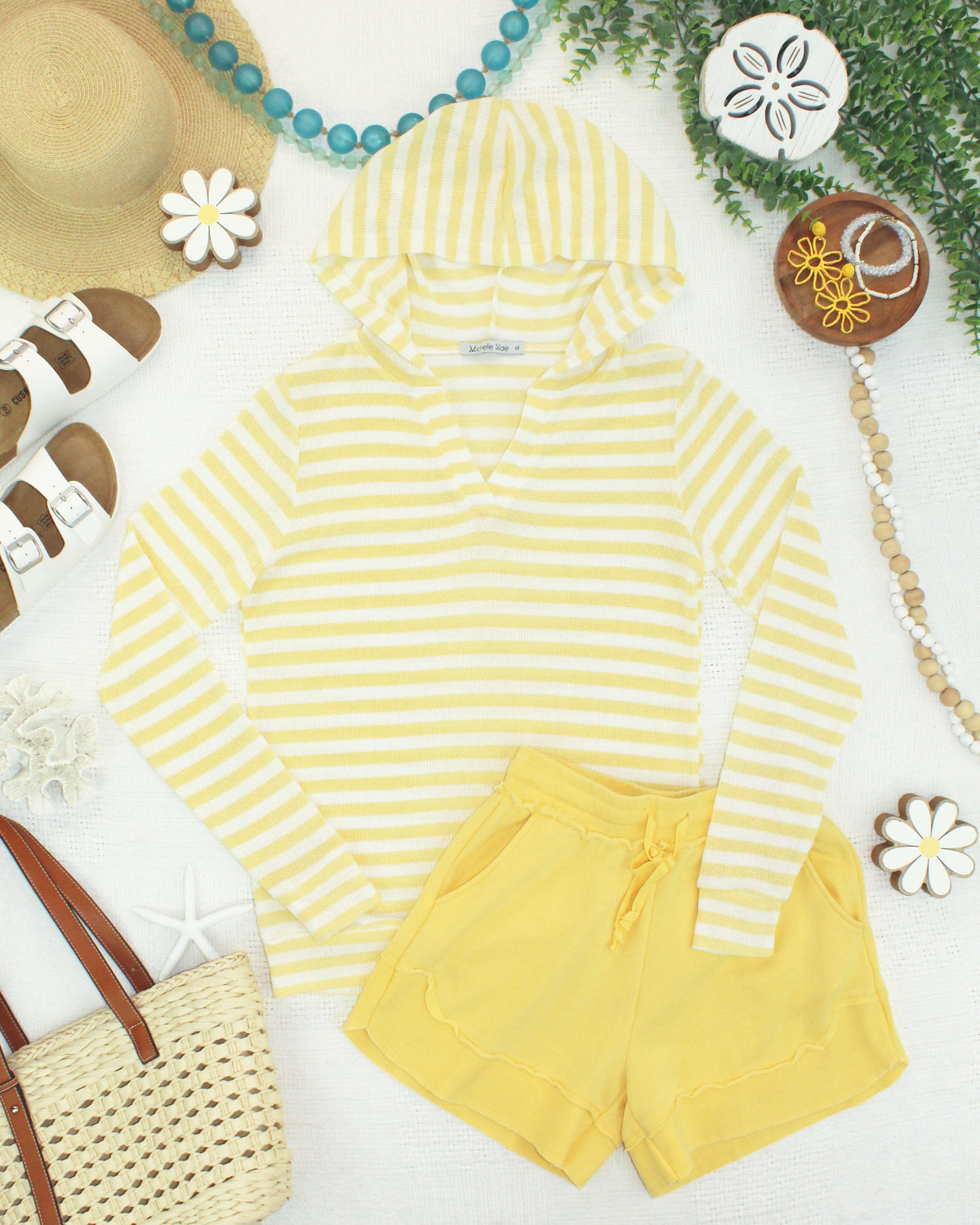 Amelia Striped Hoodie - Lemon-hoodie-Villari Chic, women's online fashion boutique in Severna, Maryland