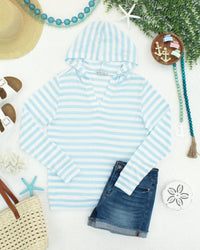 Amelia Striped Hoodie - Sky Blue-hoodie-Villari Chic, women's online fashion boutique in Severna, Maryland