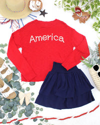 Roxie Ruffle Skort - Navy-skirts-Villari Chic, women's online fashion boutique in Severna, Maryland