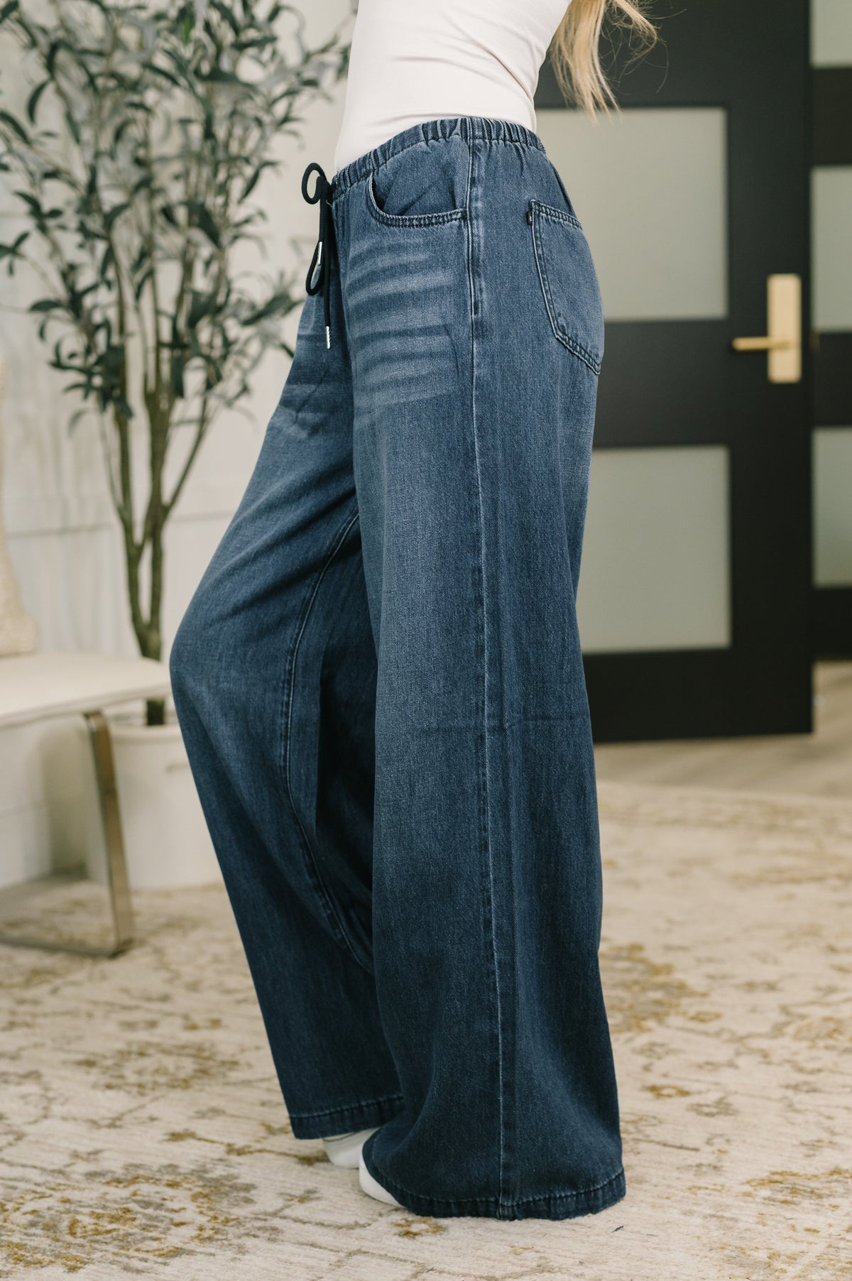 Judy Blue High Waist Featherweight Palazzo Jean-Womens-Villari Chic, women's online fashion boutique in Severna, Maryland