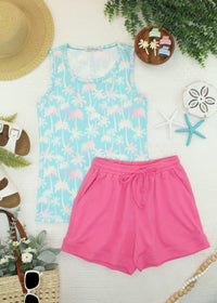 Ava Tank - Aqua Palm-tank-Villari Chic, women's online fashion boutique in Severna, Maryland