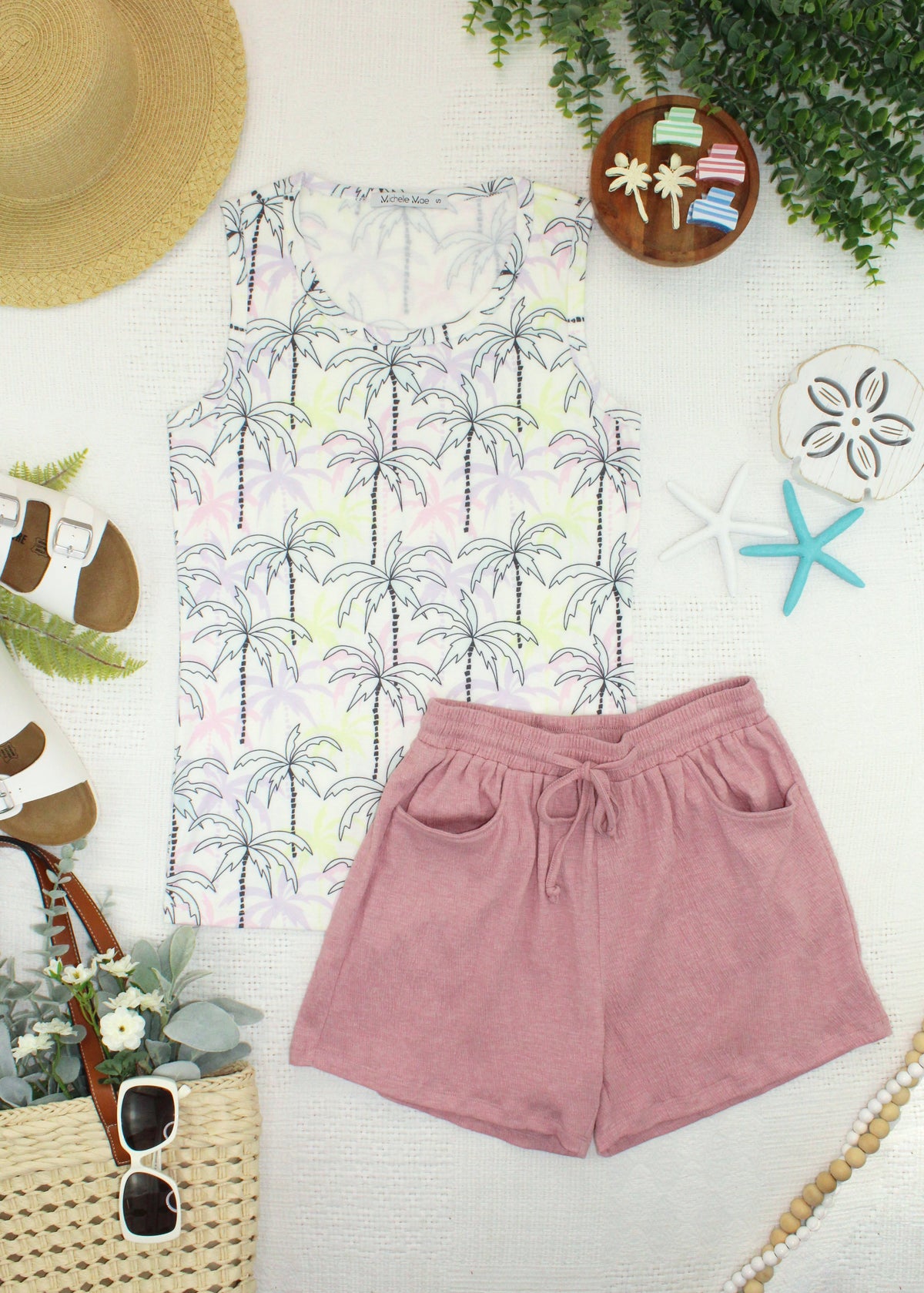 Candice Crinkle Shorts - Dusty Rose-shorts-Villari Chic, women's online fashion boutique in Severna, Maryland