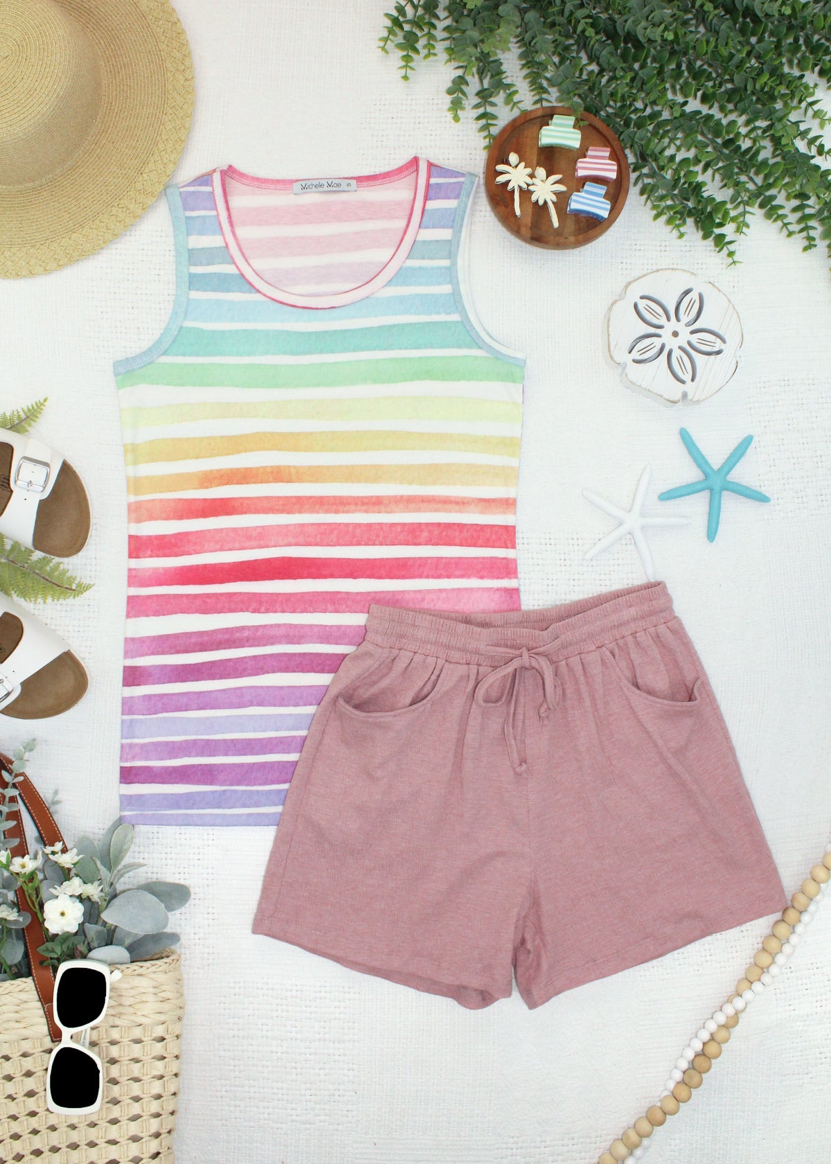 Candice Crinkle Shorts - Dusty Rose-shorts-Villari Chic, women's online fashion boutique in Severna, Maryland
