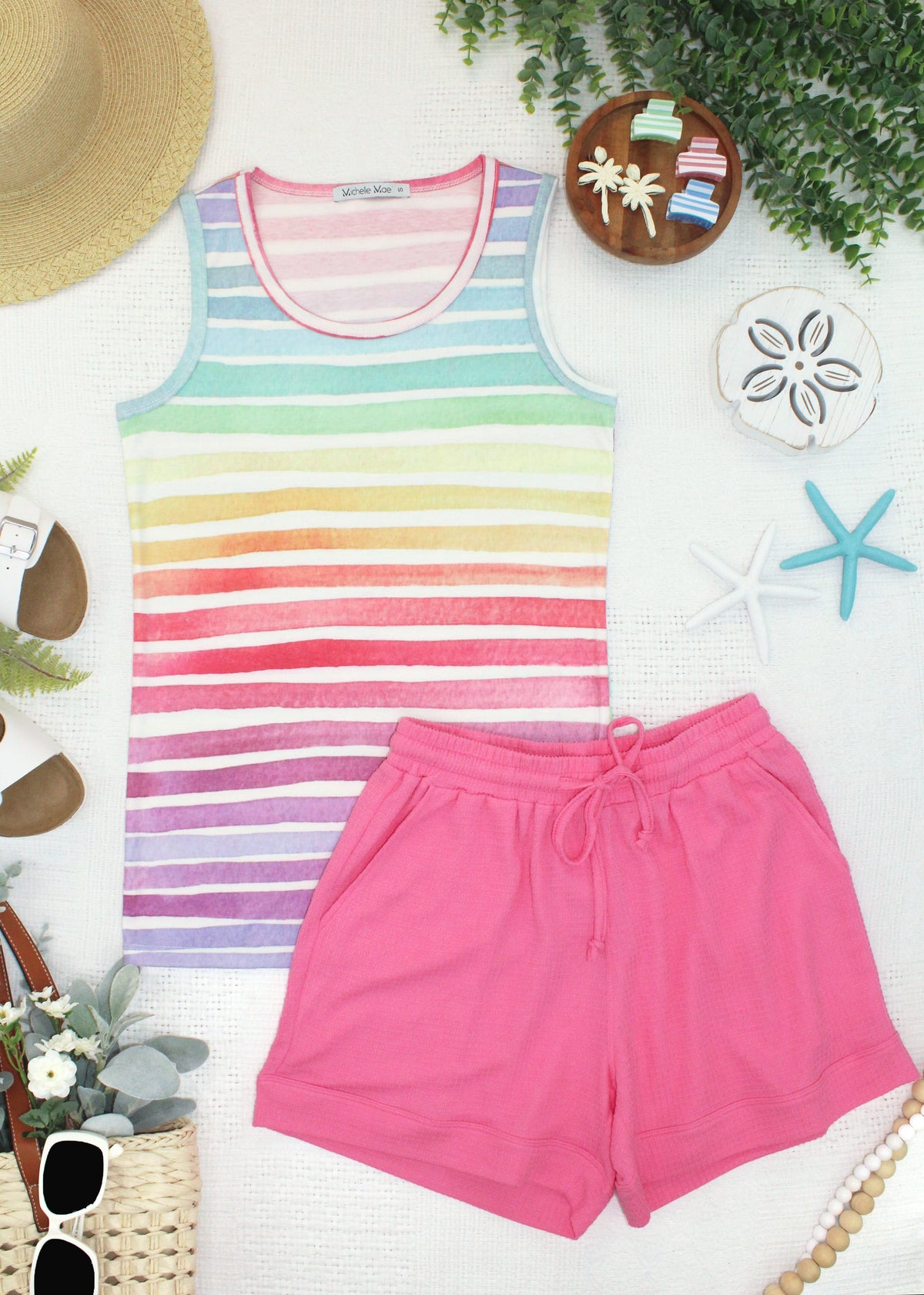 Ava Tank - Rainbow Stripes-tank-Villari Chic, women's online fashion boutique in Severna, Maryland