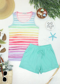Ava Tank - Rainbow Stripes-tank-Villari Chic, women's online fashion boutique in Severna, Maryland