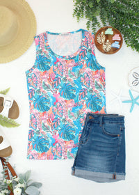 Ava Tank - Tropical Palm-tank-Villari Chic, women's online fashion boutique in Severna, Maryland