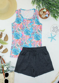 Ava Tank - Tropical Palm-tank-Villari Chic, women's online fashion boutique in Severna, Maryland