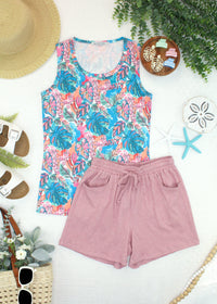 Ava Tank - Tropical Palm-tank-Villari Chic, women's online fashion boutique in Severna, Maryland