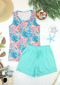 Ava Tank - Tropical Palm-tank-Villari Chic, women's online fashion boutique in Severna, Maryland
