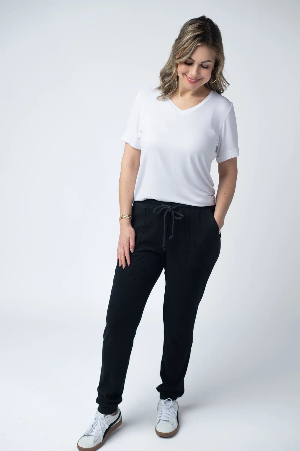 Corrine Joggers - Black-bottoms-Villari Chic, women's online fashion boutique in Severna, Maryland