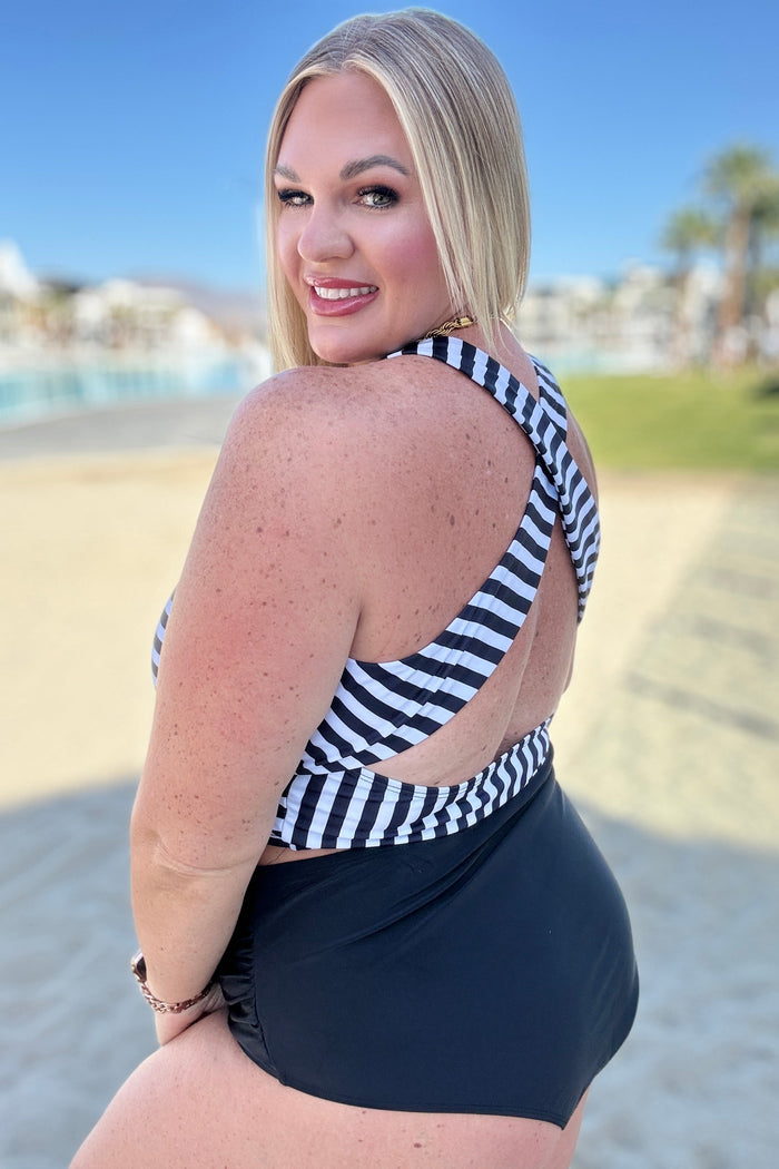 Belize High Waisted Swim Bottoms-Swimwear-Villari Chic, women's online fashion boutique in Severna, Maryland