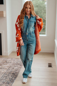 Enough Anyways Floral Cardigan in Burnt Orange-Layers-Villari Chic, women's online fashion boutique in Severna, Maryland