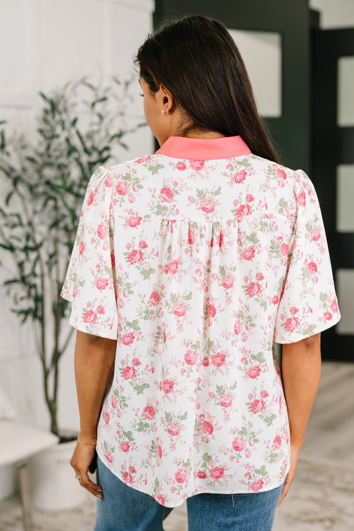 Blooming Season Split Neck Floral Blouse-Womens-Villari Chic, women's online fashion boutique in Severna, Maryland