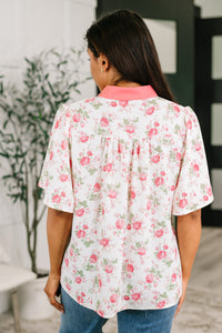 Blooming Season Split Neck Floral Blouse-Womens-Villari Chic, women's online fashion boutique in Severna, Maryland