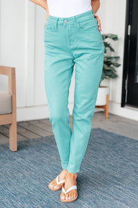 Judy Blue High-Rise Slim Jeans in Aquamarine-Womens-Villari Chic, women's online fashion boutique in Severna, Maryland