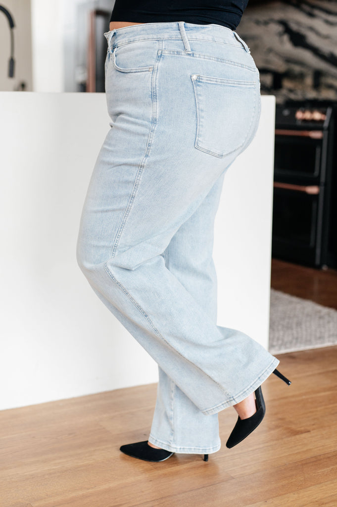 Judy Blue High-Rise Tummy Control Straight Leg Jeans in Vintage Wash-Womens-Villari Chic, women's online fashion boutique in Severna, Maryland