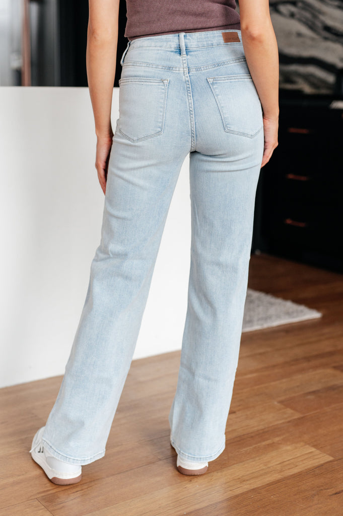 Judy Blue High-Rise Tummy Control Straight Leg Jeans in Vintage Wash-Womens-Villari Chic, women's online fashion boutique in Severna, Maryland