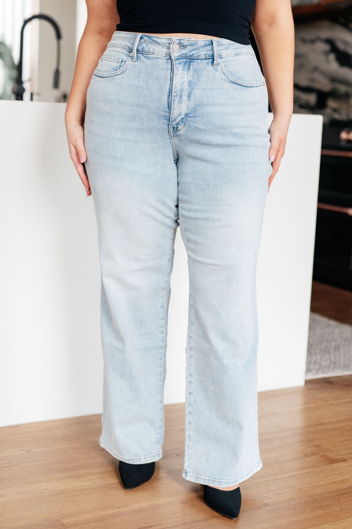 Judy Blue High-Rise Tummy Control Straight Leg Jeans in Vintage Wash-Womens-Villari Chic, women's online fashion boutique in Severna, Maryland