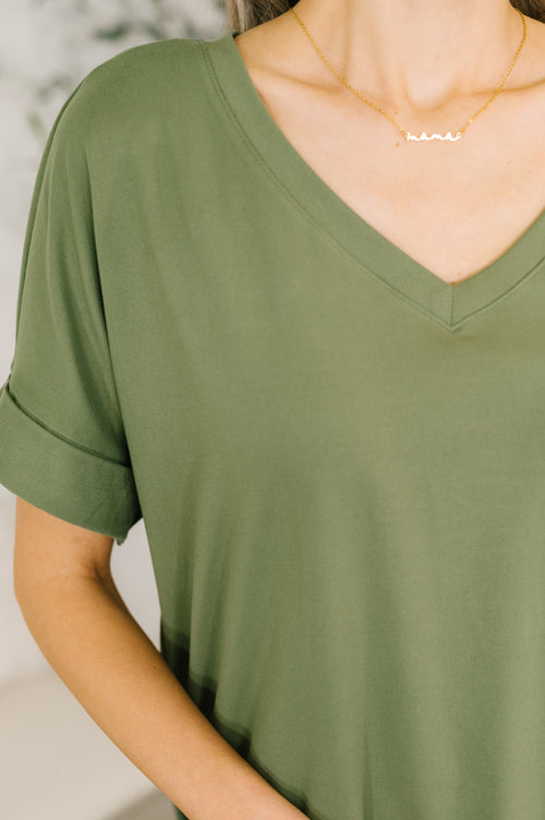 Buttery Soft V-Neck Bike Short Set in Light Olive-Womens-Villari Chic, women's online fashion boutique in Severna, Maryland