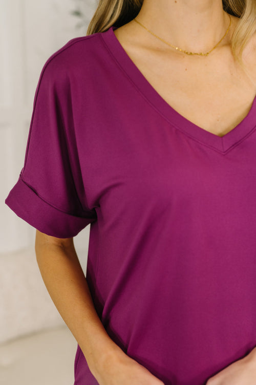 Buttery Soft V-Neck Bike Short Set in Lt Plum-Womens-Villari Chic, women's online fashion boutique in Severna, Maryland