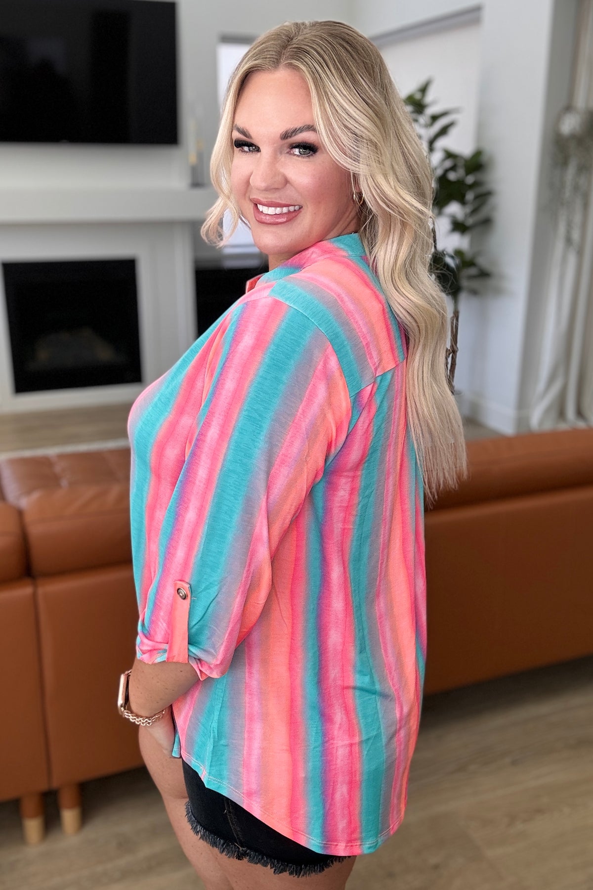 Lizzy Top in Sherbet Stripe-Tops-Villari Chic, women's online fashion boutique in Severna, Maryland