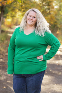 Leah Long Sleeve Top - Green-Tops-Villari Chic, women's online fashion boutique in Severna, Maryland