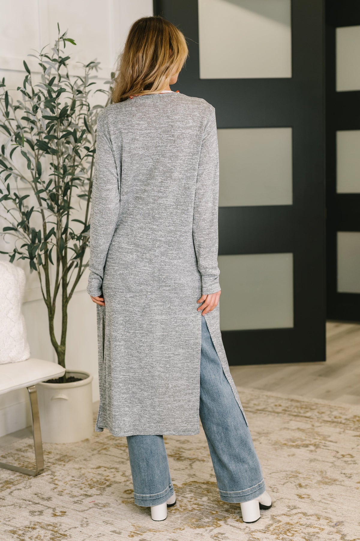 Call Me Wonderful Longline Cardigan in Grey-Womens-Villari Chic, women's online fashion boutique in Severna, Maryland