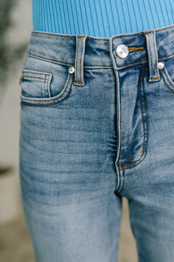 Judy Blue High Waist Ankle Straight Jean in Break Through Blue-Womens-Villari Chic, women's online fashion boutique in Severna, Maryland