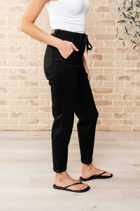 Judy Blue Double-Cuff Joggers in Black-Athleisure-Villari Chic, women's online fashion boutique in Severna, Maryland