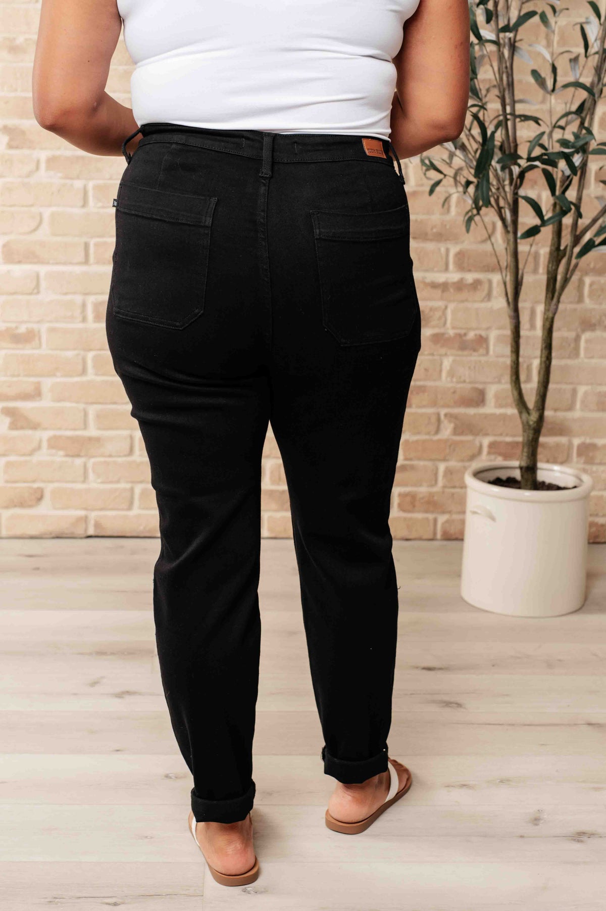 Judy Blue Double-Cuff Joggers in Black-Athleisure-Villari Chic, women's online fashion boutique in Severna, Maryland