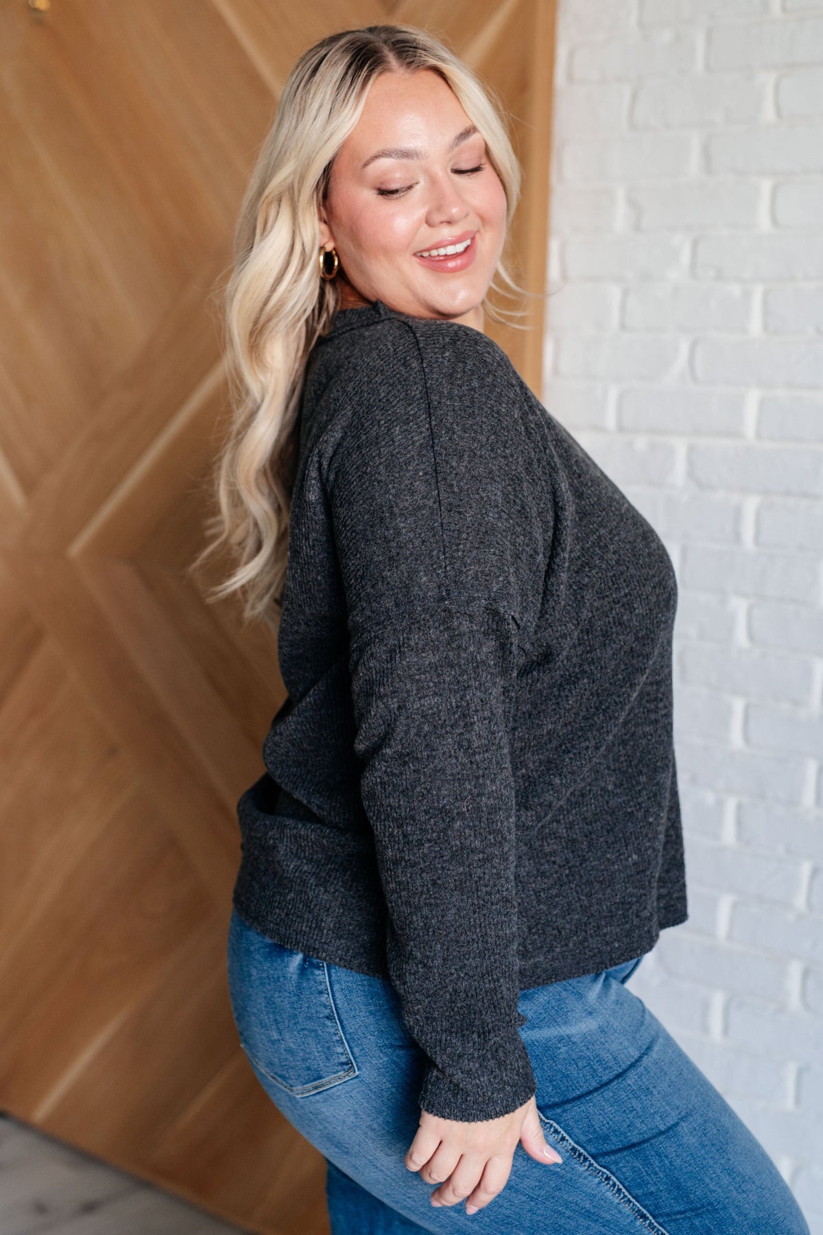 Casual Tuesday Ribbed Knit Sweater in Black-Tops-Villari Chic, women's online fashion boutique in Severna, Maryland