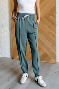 Center Seam Scuba Joggers in Ash Jade-Bottoms-Villari Chic, women's online fashion boutique in Severna, Maryland