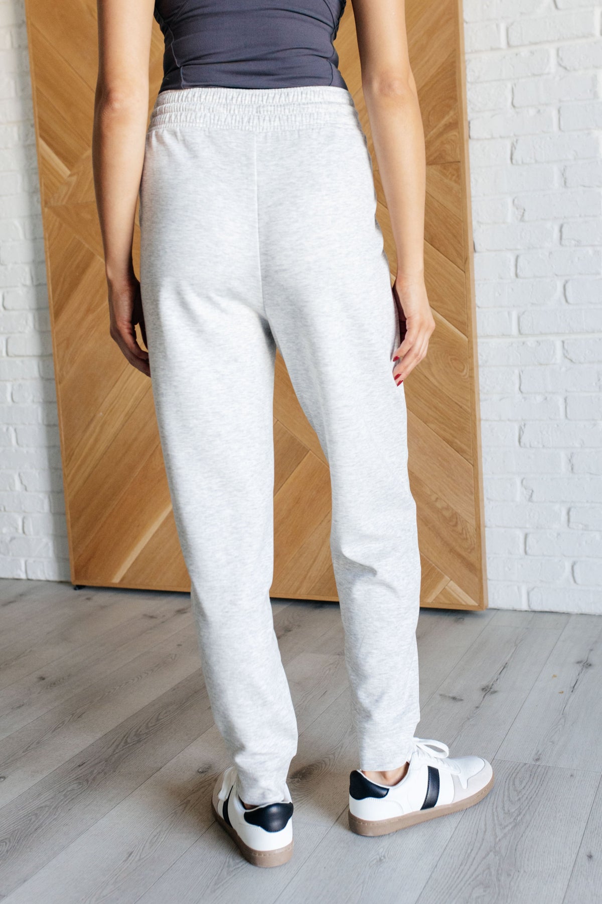 Center Seam Scuba Joggers in Heather Grey-Bottoms-Villari Chic, women's online fashion boutique in Severna, Maryland