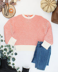 Charlotte Sweater - Orange and Ivory-Sweater-Villari Chic, women's online fashion boutique in Severna, Maryland
