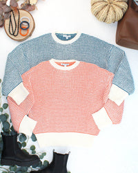 Charlotte Sweater - Orange and Ivory-Sweater-Villari Chic, women's online fashion boutique in Severna, Maryland