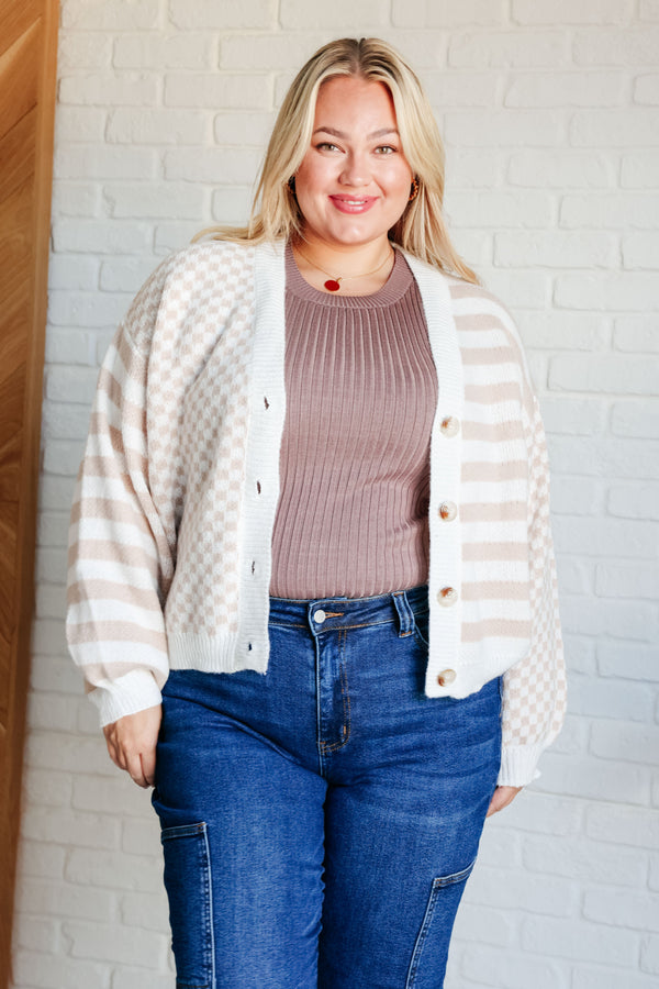 Check That Line Cardigan-Layers-Villari Chic, women's online fashion boutique in Severna, Maryland