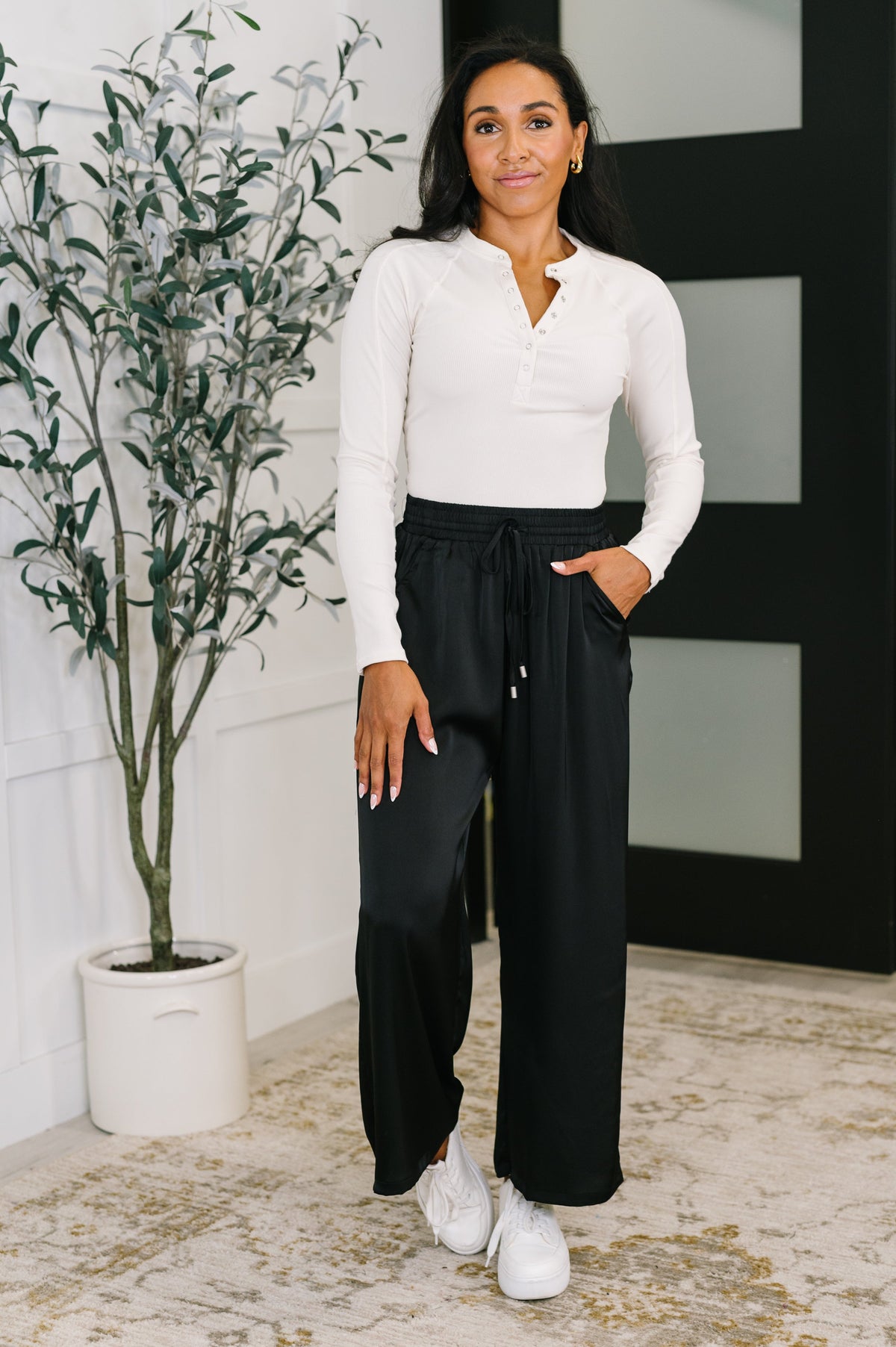 City Ease Wide Leg Bottoms in Black-Womens-Villari Chic, women's online fashion boutique in Severna, Maryland