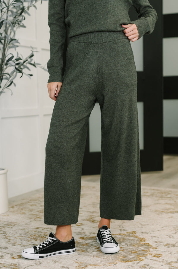 Clove Culottes in Moss-Womens-Villari Chic, women's online fashion boutique in Severna, Maryland