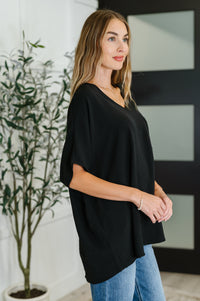 Coastal Ease V-Neck Top in Black-Womens-Villari Chic, women's online fashion boutique in Severna, Maryland