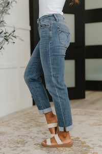 Judy Blue Mid Rise Boyfriend Classic Cuffed-Womens-Villari Chic, women's online fashion boutique in Severna, Maryland